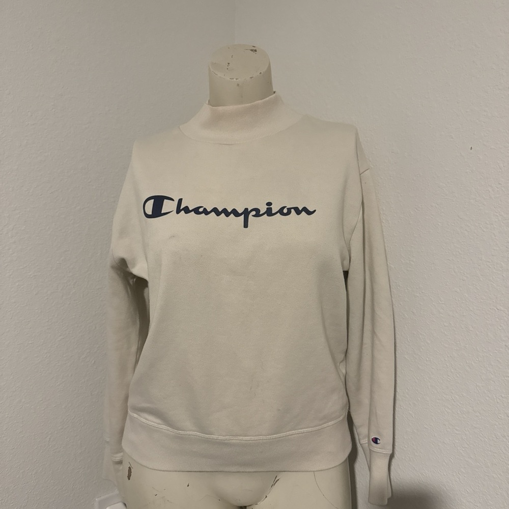 Champion Women's Cream Turtleneck Sweater